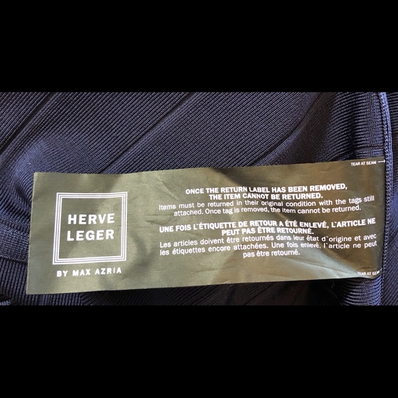 Herve Leger L Navy Blue Bandage Dress - Picture 11 of 11